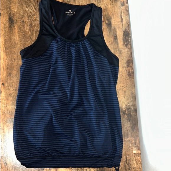 Athleta Tops - Athleta Women's Black and Blue Striped Tank Top Size small EUC